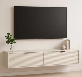 Kaszmirowa ryflowana szafka RTV wisząca P0-L55