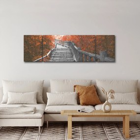 Obraz - Schody w naturze, pomarańczowy (170x50 cm)