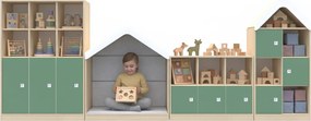 Komplet mebli przedszkolnych Blox Colours 13, fronty pastelowe zielone
