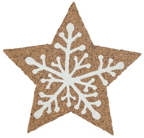 Altom Podkładka korkowa pod kubek Winter star 10 x 10 x 0,3 cm, zestaw 6 szt.