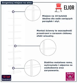 Biały minimalistyczny uchwyt ścienny W9-T40