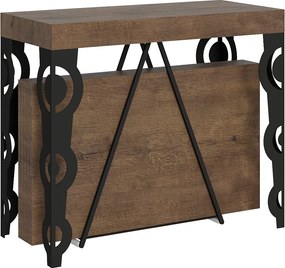 Konsola rozkładana 90x40/196 cm Aceres Small orzech rama w kolorze antracytu