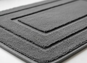 Dywanik Łazienkowy Ciemnoszary 40x60 cm Gumowy Spód Antypoślizgowy Ozdobny