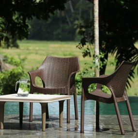 Fotel rattanowy Cambridge Dark Brown 61 x 54 x 80 cm