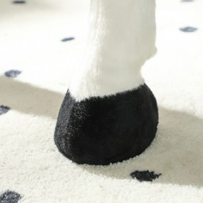 AIYAPLAY Konik na Biegunach z Efektami Dźwiękowymi, Miękka Sierść, dla Dzieci 3-8 Lat, 85 x 28 x 60 cm, Brązowy/Kremowy