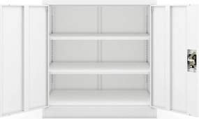 Szafka metalowa zamykana biurowa, warsztatowa biała BEATA D600 900 x 930 x 600 mm