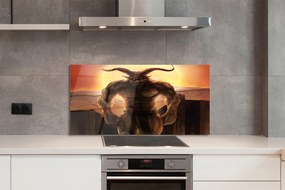 Panel nad Blat Kuchenny Postać o Zachodzie Słońca