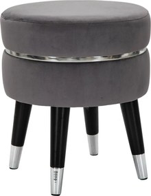 Szary aksamitny podnóżek Paris – Mauro Ferretti