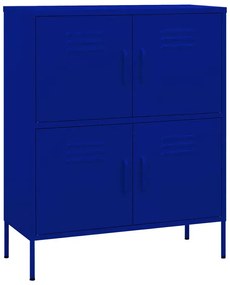 Granatowa metalowa zamykana szafka gospodarcza W6-G10