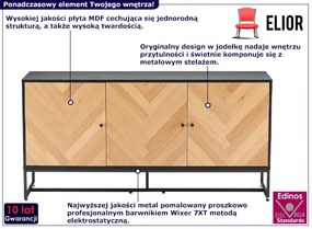 Industrialna komoda na nóżkach z wzorem w jodełkę - Sundio 3X