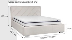 Podwójne łóżko tapicerowane z zagłówkiem Nastri