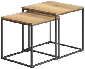Zestaw 2 Kwadratowych Stolików Kawowych Dąb P6-K91