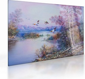 Obraz na szkle - Idzie jesień, obraz olejny (70x50 cm)