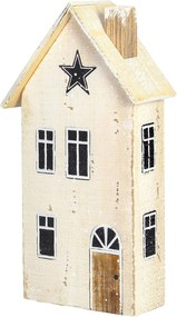 Dekoracja Snow House 25cm white beige