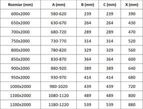 Mexen Exo drzwi prysznicowe składane 65 cm, transparent, czarne - 816-065-000-70-00