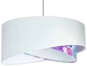 Biało-kolorowa welurowa lampa wisząca R8-T02
