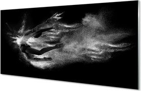 Panel szklany do Kuchni Baletnica w Dymie na Szarym Tle