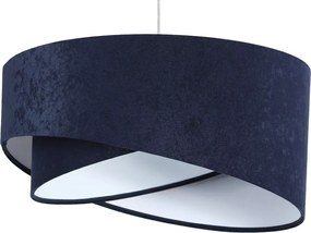 Granatowo-biała lampa wisząca welurowa - 3X EX985 S6-P29