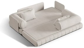 Beżowa rozkładana sofa z materiału bouclé 206 cm Kemi – Cosmopolitan Design