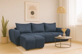 Kompaktowy, rozkładany narożnik Bueno, granatowy - Soro 76