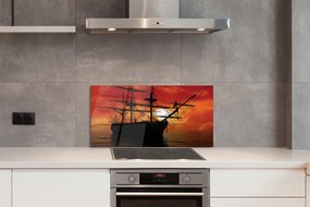 Szkło do Kuchni na Ścianę Słoneczny Rejs Statkiem