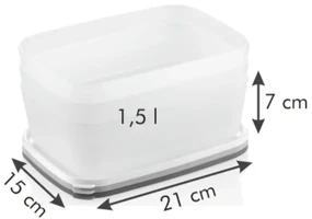 Tescoma PURITY 3-częściowy zestaw pojemników do zamrażarki, 1,5 l
