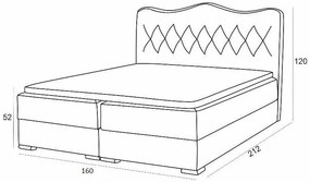 Podwójne łóżko z tapicerowanym zagłówkiem Letis 160x200 Siran 3X