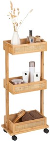 Regał łazienkowy ALLEGRE BAMBOO, mobilny, 3 półki, WENKO