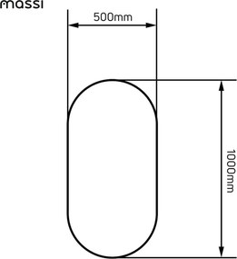 Lustro owalne podświetlane symetryczne bezramowe PLATAN LED | Różne rozmiary | Różne kolory szkła : Kolor tafli szkła - Brąz, Rozmiar - 50 x 100 cm