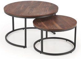 Zestaw 2 ław, 79/47 59/37 orzechowy / czarny JAVA