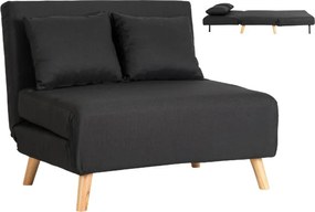 Fotel Rozkładany Leżanka Wypoczynkowy MARRY 2 do Spania Czarny