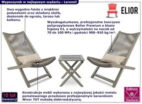 Zestaw mebli ogrodowych stolik z 2 krzesłami - Jerry