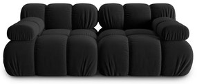 Czarna aksamitna sofa 188 cm Bellis – Micadoni Home