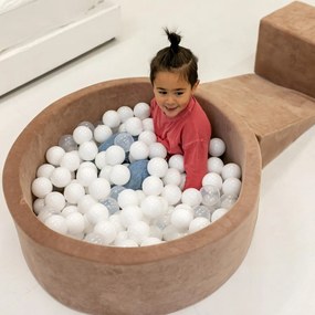 Zestaw plastikowych piłeczek do suchego basenu 7cm, 100 szt, piłki: beżowe, miętowe, białe, pastelowy róż - meowbaby®