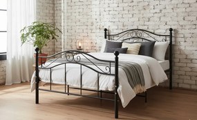 Metalowe czarne loftowe łózko 120x200 cm D9-D00