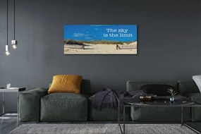 Obraz canvas na ścianę Napis na Piaszczystej Plaży