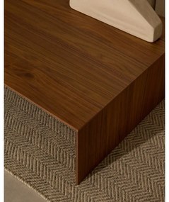 Stolik w dekorze orzecha w ciemnym naturalnym kolorze 70x140 cm Litto – Kave Home