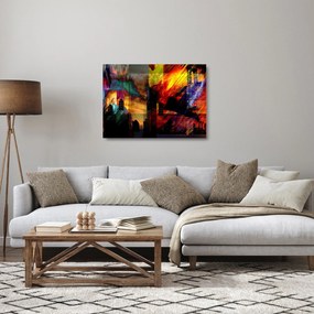 Obraz na szkle - Kolorowa abstrakcja miasta (70x50 cm)