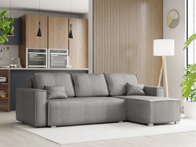 Jasnoszary narożnik SMART COSARO, dwustronny + 2 poduszki GRATIS