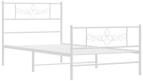 Białe metalowe łóżko pojedyncze 80x200 cm - Radina
