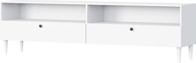 Szafka RTV z półką i szafkami DULLUM 200x58cm, biały