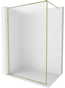 Mexen Kioto-XF ścianka prysznicowa Walk-in z ramką 120 x 202 cm, szron 10 mm, złota - 800-120-104-50-30-X