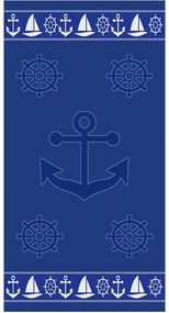 Niebieski bawełniany ręcznik plażowy 70x140 cm Anchor – B.E.S.