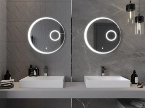 Mexen Ella lustro łazienkowe podświetlane z lusterkiem kosmetycznym, okragłe 60 cm, LED 6000K, antypara - 9811-060-060-611-00