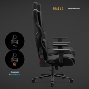 Fotel gamingowy materiałowy Diablo X-One Prime Normal Size, Burned Black