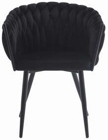 Czarny fotel do jadalni ORION VELVET z czarnymi nogami