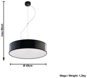 Okrągła lampa wisząca LED E818-Arens - czarny