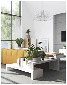 Biały stolik regulowany pod TV TemaHome Cliff Walnut