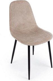 Zestaw 4 krzeseł z aksamitu w kolorze gołębiej szarości - IRELIA