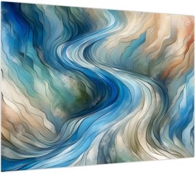 Obraz na szkle - Abstrakcyjny nurt (70x50 cm)